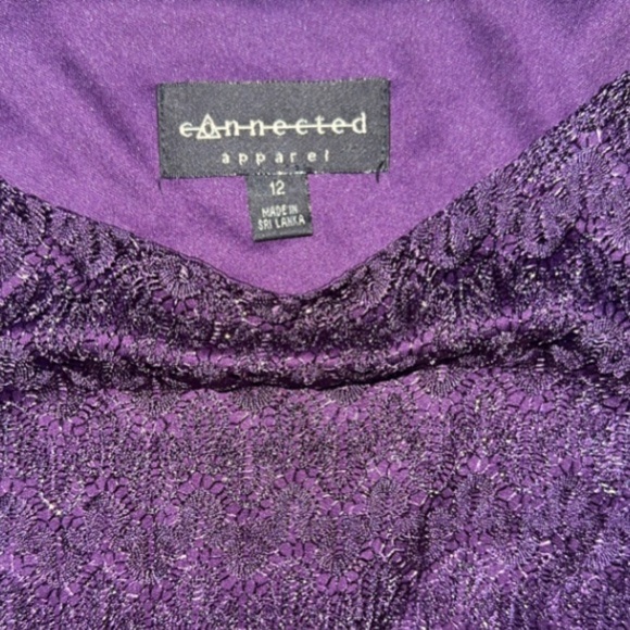 Connected Apparel Deep Purple, Festive Midi Dress, Womens size 12 - Picture 6 of 6